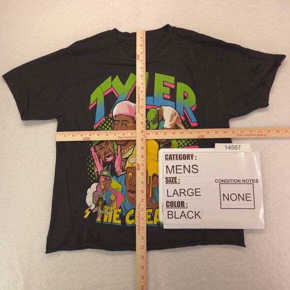 Tyler the Creator Rap Short Sleeve Crew Neck Graphic T Shirt Mens Size L Black - Picture 5 of 9